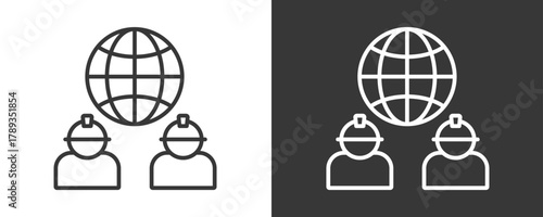 Worker Icon Set Vector Collection Isolated In Black And White
