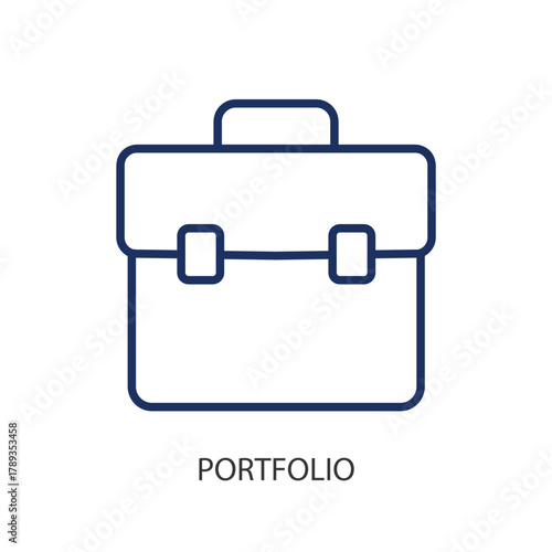 Portfolio thin line icons. Original vector illustration.
