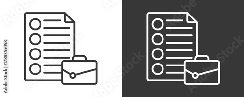 Job Description Icon Set Vector Collection Isolated In Black And White