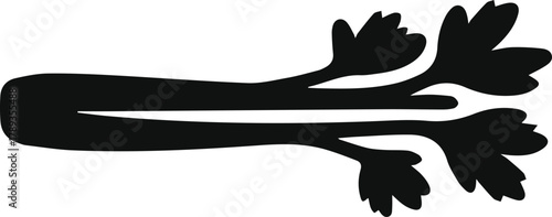 Minimalist black celery stalk silhouette vector icon