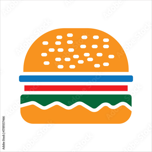 Burger icon. cheese burger Symbol. vector illustration on white background
