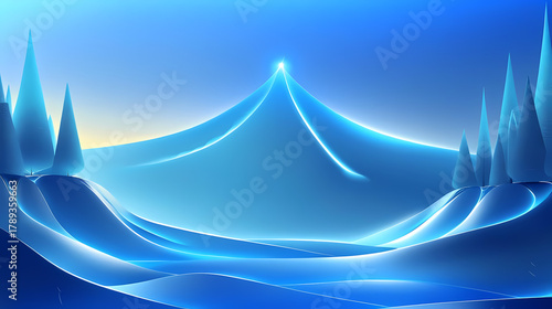 Breathtaking winter landscape with snow-covered mountains and frosted trees evokes peace and wonder, ideal for holiday promotions and seasonal campaigns