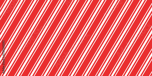 Christmas candy cane striped seamless pattern. Christmas candycane background with red stripes. Caramel diagonal print. Xmas traditional wrapping texture. Vector illustration.vektor lustration