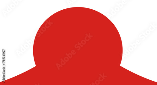 Vibrant red abstract rounded shape on clean white background