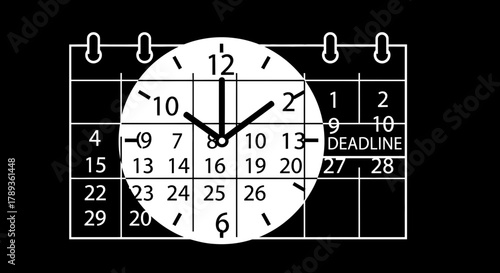 Calendar and clock icon representing project deadline and time
