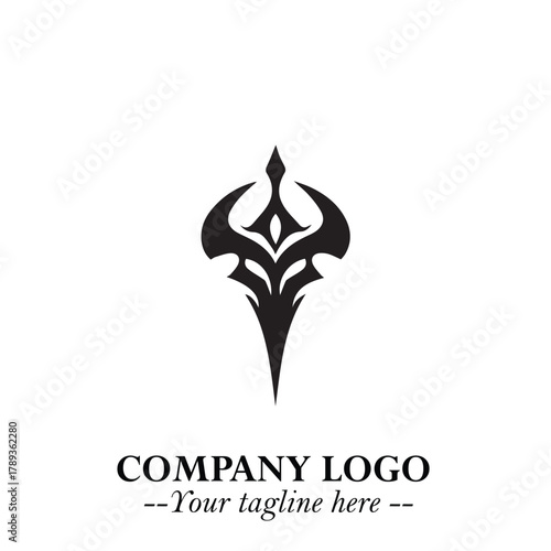 Head of Vampire Logo Symbol in Black on the White Background with Gothic Horror Vector Design