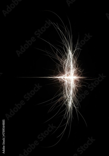 Abstract visualization of subtle glowing energy patterns against a deep void, illustrating quantum rhythm and potential space ,high-tech ,pattern ,minimalist