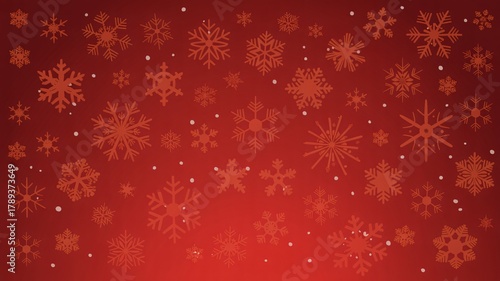 Elegant red Christmas background with snowflakes for festive holiday designs