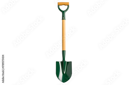 Green Garden Digging Shovel Isolated on Transparent Background