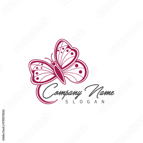 Create a modern feminine brand with this butterfly logo design perfect for beauty or fashion companies needing a stylish edge