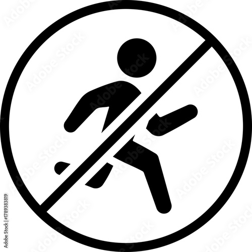 No Running Glyph Icon