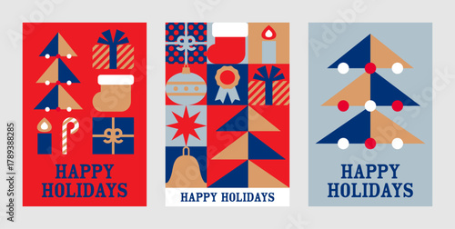 クリスマスカード　アイコン・模様