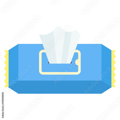 Vector illustration of a blue wet wipes package