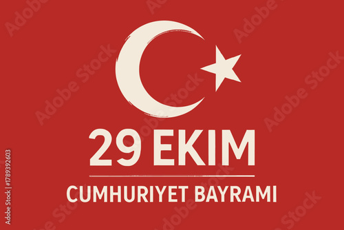 Celebration Design of 29 Ekim Cumhuriyet with Turkish National Pride and Elegant Symbolism