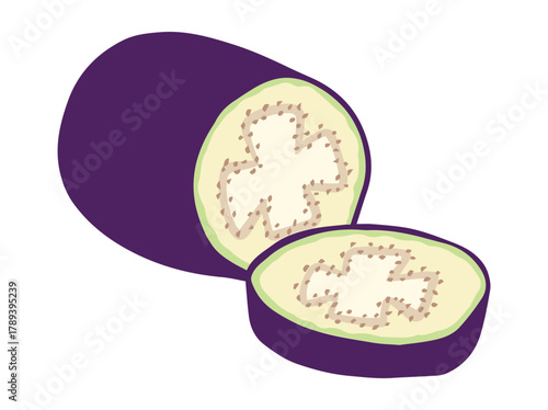 Purple Eggplant Cut Clip Art
