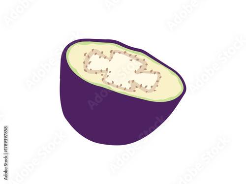 Sliced Aubergine Vegetable Clip Art
