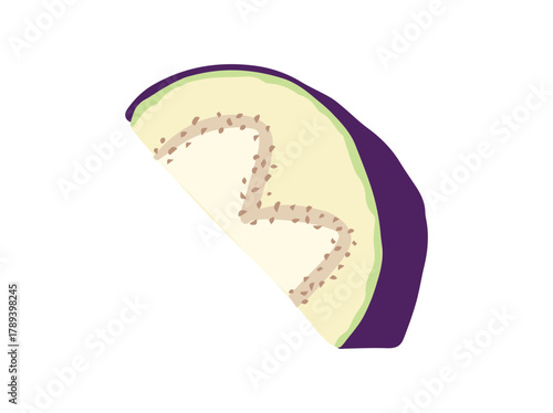 Sliced Aubergine Vegetable Clip Art
