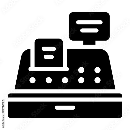 cashier machine glyph icon