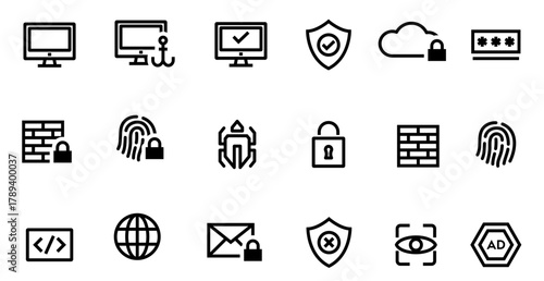 Cyber Icon – Vector Technology and Digital Security Symbol