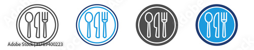 cutlery icon set multiple style
