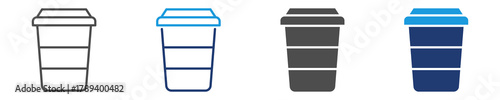 paper cup icon set multiple style