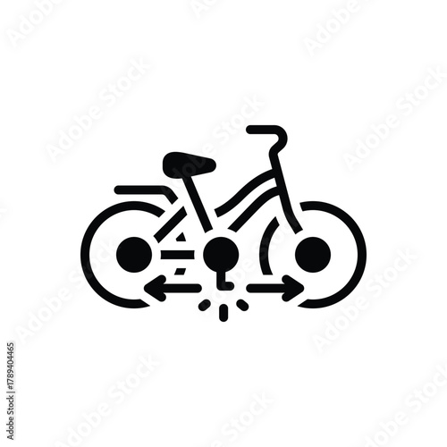 Black solid icon for pedal commute