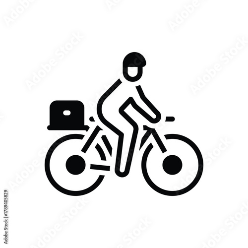 Black solid icon for bicycle commute