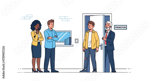 Job Interview and Recruitment Process Illustration