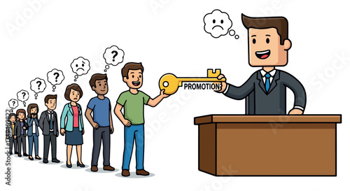 Corruption and Bribery Concept Illustration with Key of Power