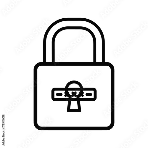 Padlock icon with keyhole and crossbars