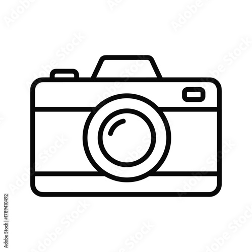 Simple line art icon of a camera