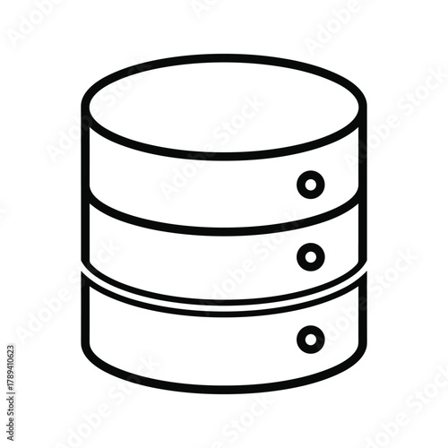 Database icon with three stacked cylinders