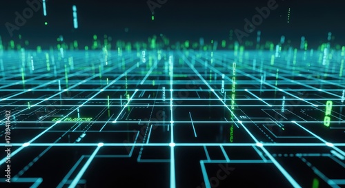 Explore vibrant digital grid data streams for cutting-edge tech visualization solutions, modern network designs, and futuristic technology projects with this dynamic background