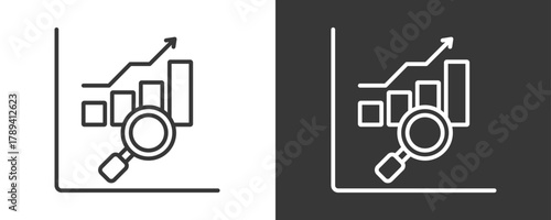 Analysing Icon Set Vector Collection Isolated In Black And White