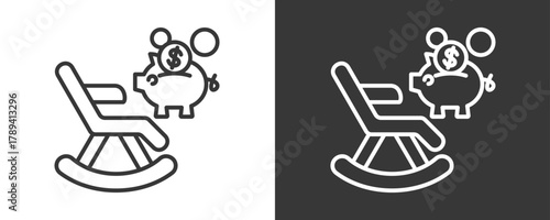 Retirement Plan Icon Set Vector Collection Isolated In Black And White