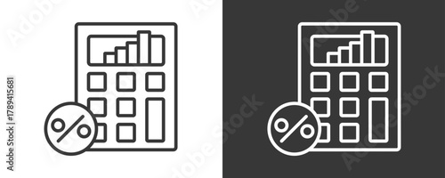 Tax Calculate Icon Set Vector Collection Isolated In Black And White