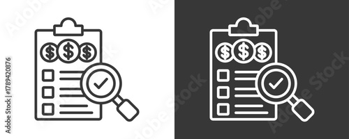 Auditing Icon Set Vector Collection Isolated In Black And White