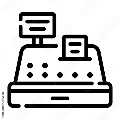 cashier machine line icon