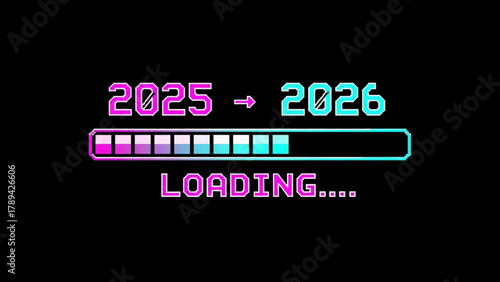 New Year Loading Bar 2025-2026 Anticipation for the Coming Year with Progress Indicator