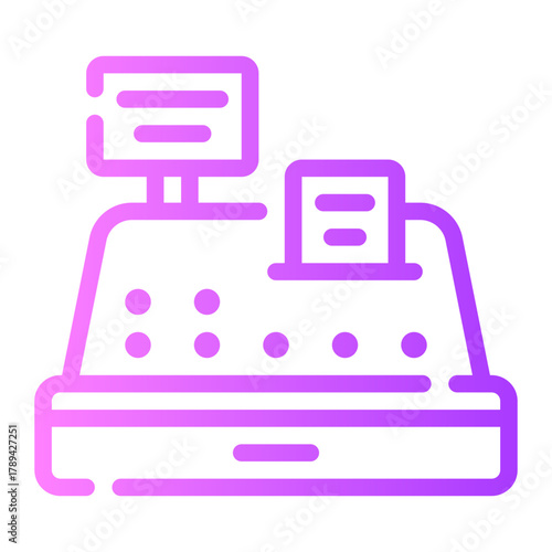 cashier machine gradient icon