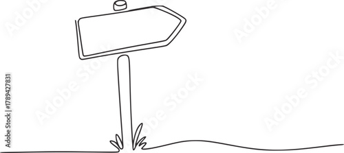 Arrow signpost with grass guidance direction