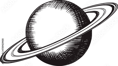 Planet with rings space celestial