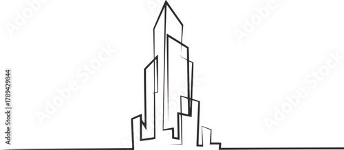 Tall building outline dark gray abstract