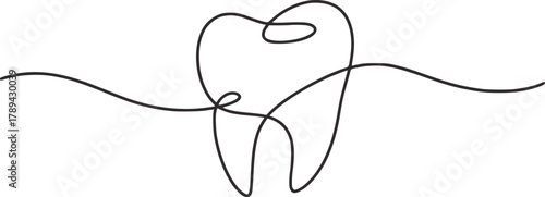 Tooth outline abstract art dental vector