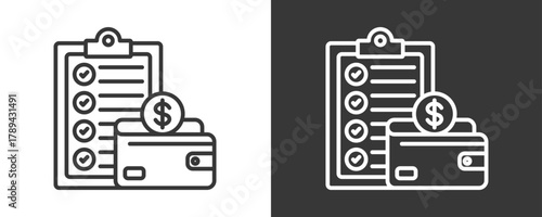 Financial Planning Icon Set Vector Collection Isolated In Black And White