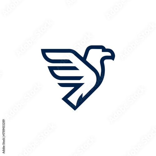 Eagle clean line drawing emblem