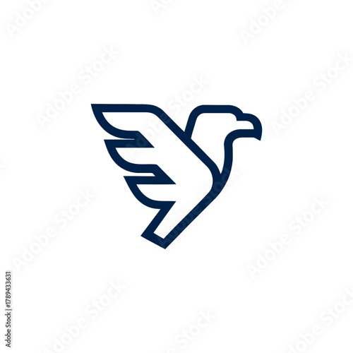 Eagle line icon in flight