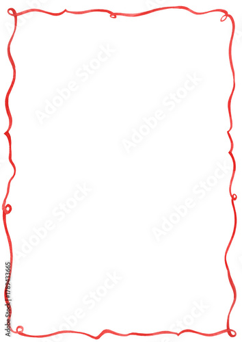 수채화 빨간 리본 테두리