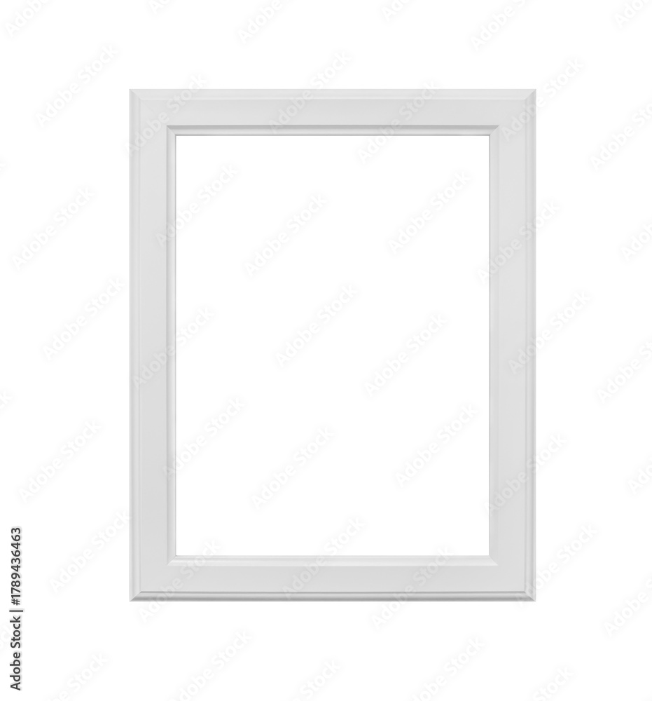 Obraz premium white wooden photo frame isolated