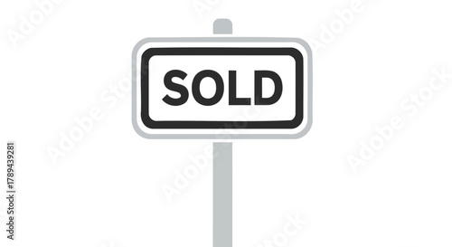 Vector illustration of sold sign